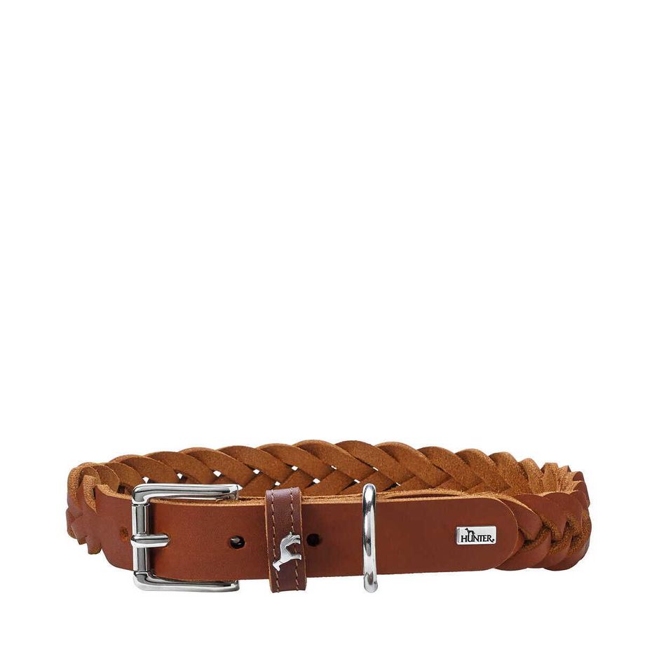 Kaufen Sie Hunter Solid Education Spezial Lederhalsband Cognac | Tinybuddy