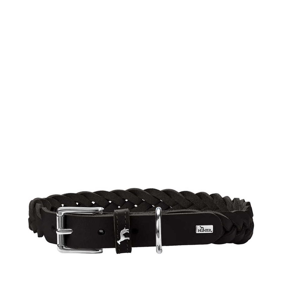 Kaufen Sie Hunter Solid Education Spezial Lederhalsband Schwarz | Tinybuddy